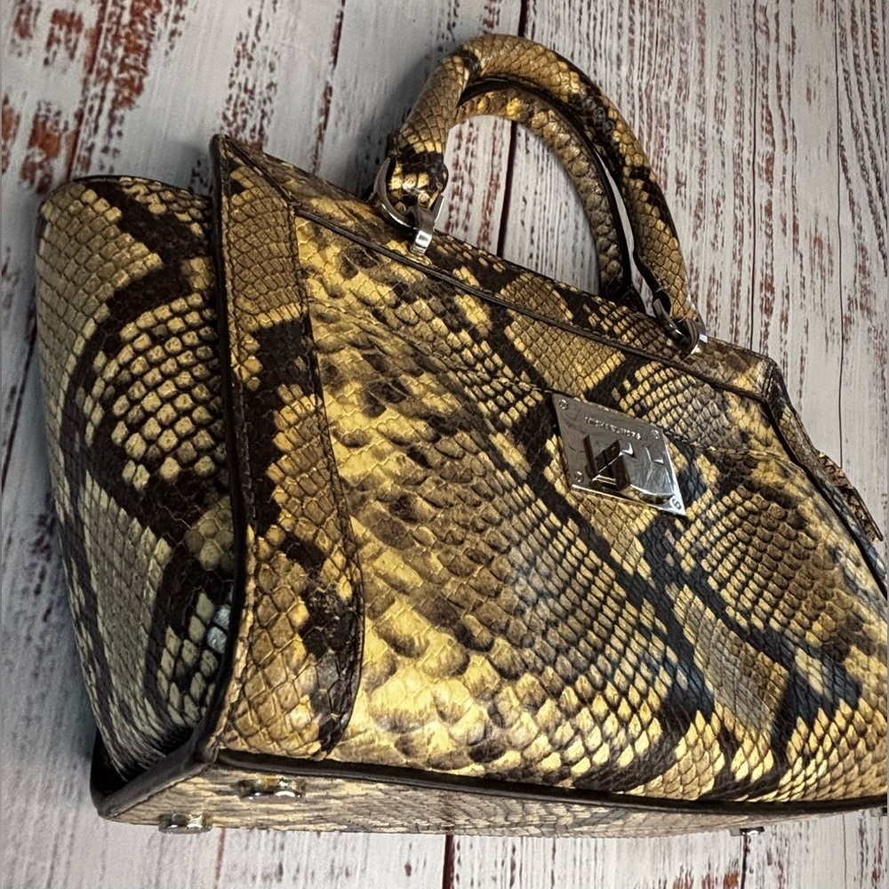 Michael Kors Snake Skin Embossed Satchel - Picture 5 of 16